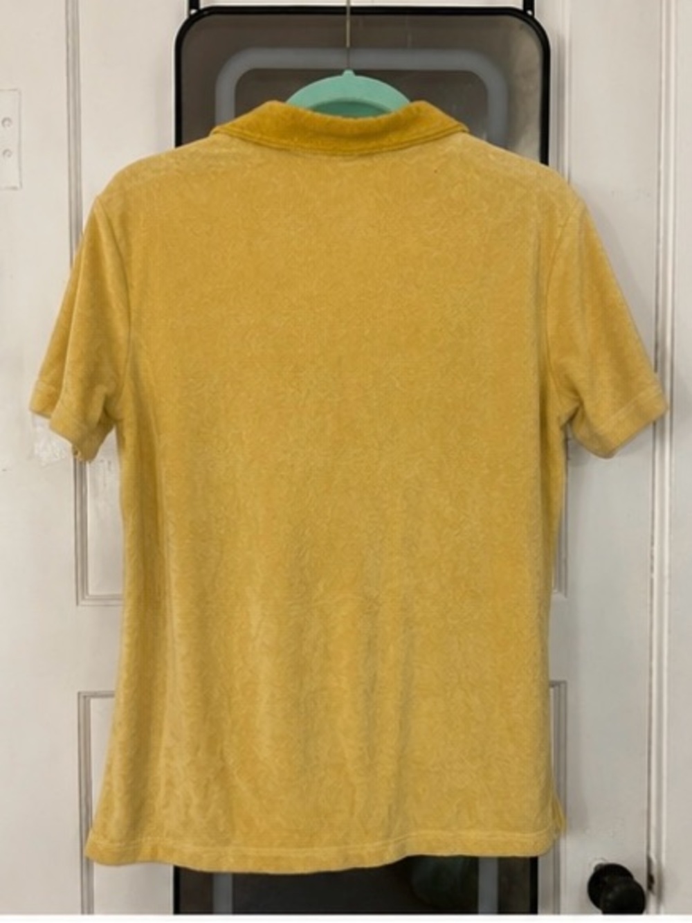 Houston White x Target Terry Cloth Polo Shirt Mustard Yellow Size Small - Picture 2 of 7